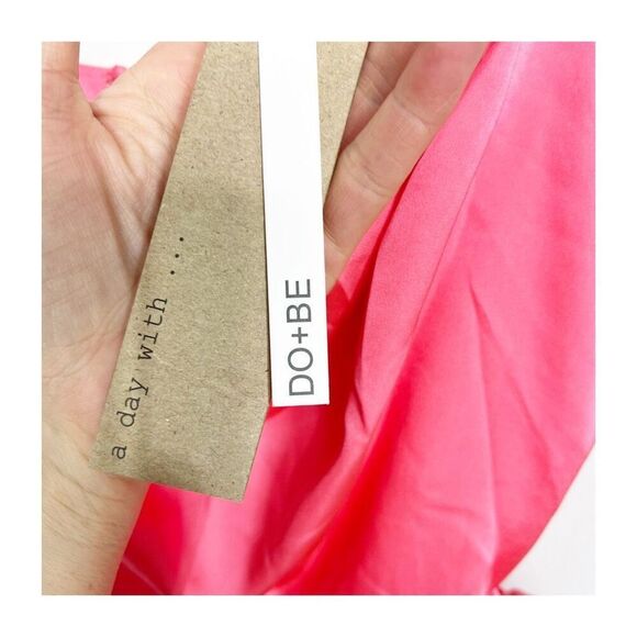 Do+Be Dress Womens Medium Side Tie Sleeveless Mini  Pink Satin Ladies Medium Gla - Picture 7 of 9
